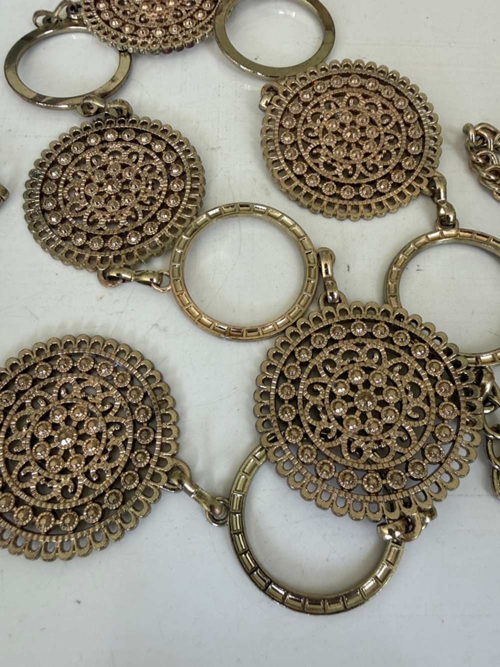 Vintage Gold-Tone Filigree Link Belt